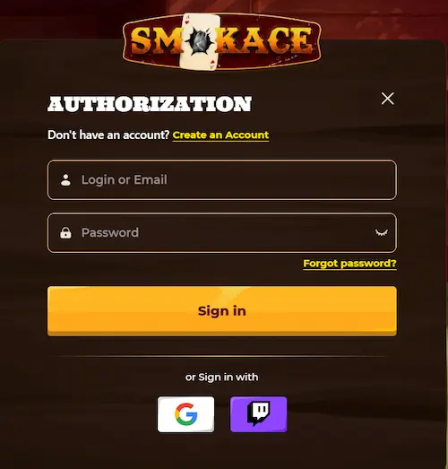 SmokAce Casino login